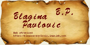 Blagina Pavlović vizit kartica